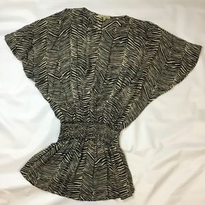 Pineapples Cold shoulder Dress Size XS zebra print